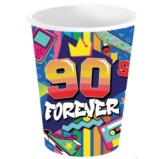 Pack 6 Vasos años 90 240 ml 9 cms Pack 6 Vasos años 90 240 ml 9 cms