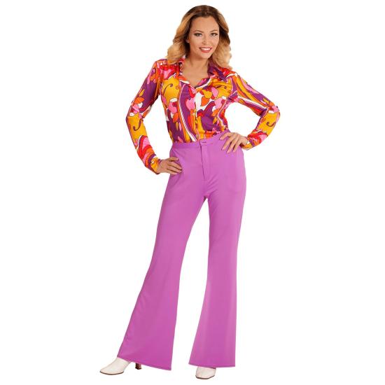 Pantalones Mujer Años 70 Púrpura Pantalones Mujer Años 70 Púrpura