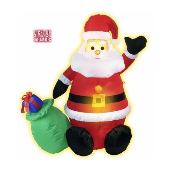 Papá Noel hinchable con luz 122 cm - uso interiores Papá Noel hinchable con luz 122 cm - uso interiores