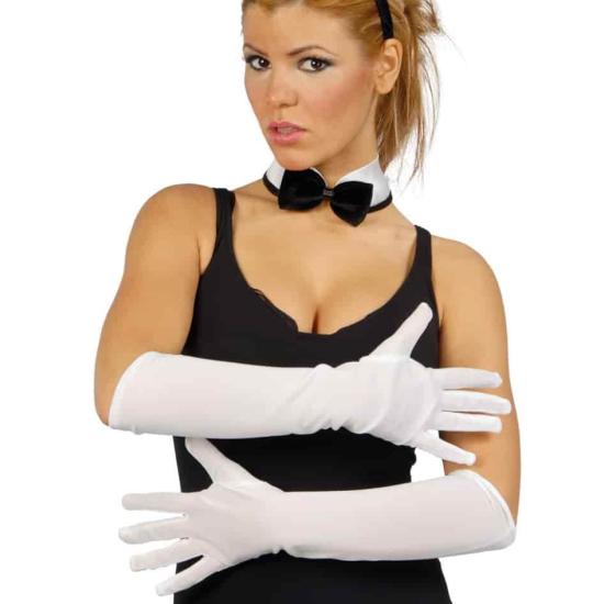 Par de Guantes Blancos 45 cms . Par de Guantes Blancos 45 cms .