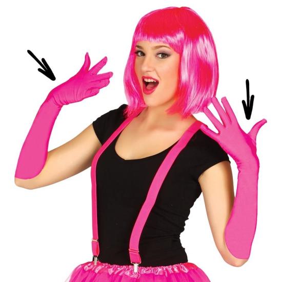 Par de Guantes Fucsia 45 cms. Par de Guantes Fucsia 45 cms.