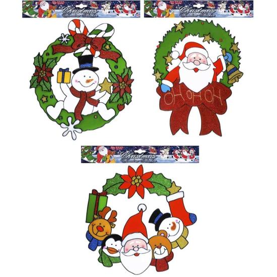 Pegatina Ventana Corona de Navidad 30 cms Pegatina Ventana Corona de Navidad 30 cms