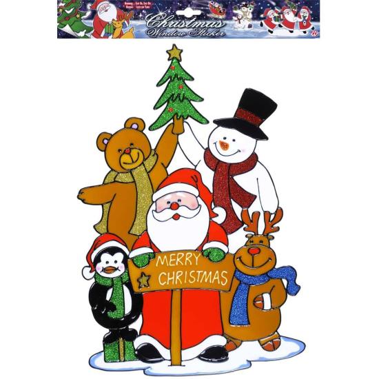 Pegatina Ventana Papá Noel Familia 40 cms Pegatina Ventana Papá Noel Familia 40 cms
