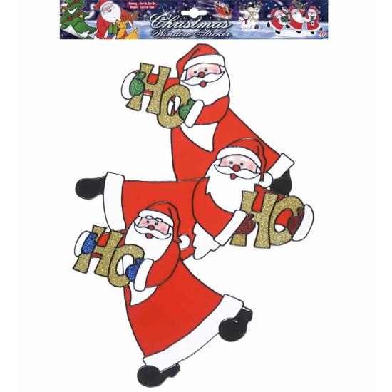 Pegatina Ventana Papá Noel Trío Vertical 40 cms Pegatina Ventana Papá Noel Trío Vertical 40 cms