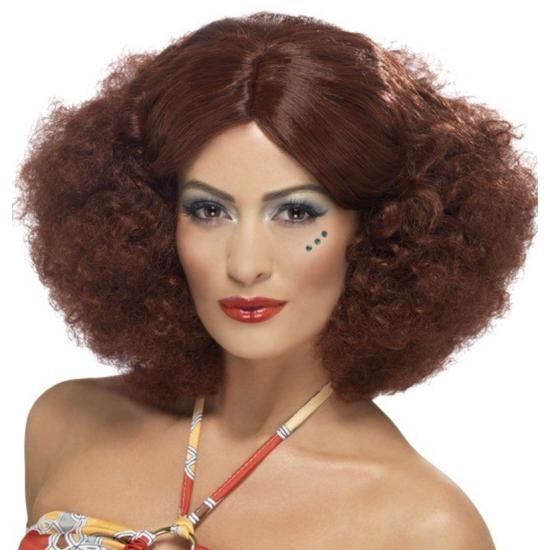 Peluca afro los 70 castaña rojiza Peluca afro los 70 castaña rojiza
