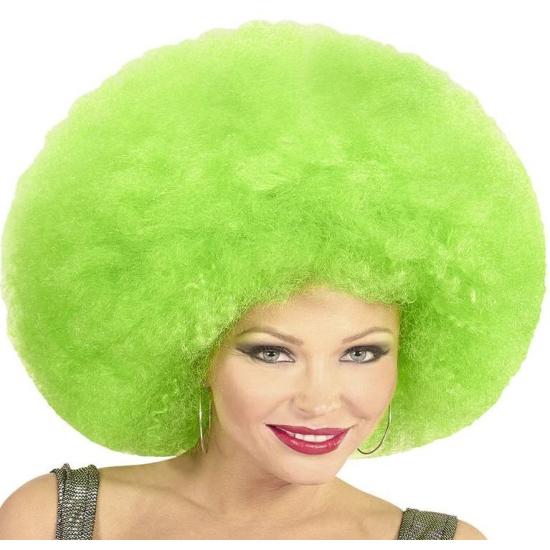 Peluca Afro Sobredimensionada color Verde . Peluca Afro Sobredimensionada color Verde .