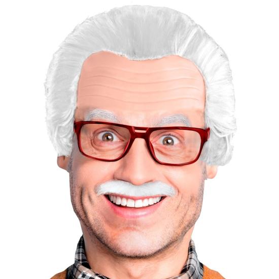 Peluca Anciano con Bigotes y Gafas Peluca Anciano con Bigotes y Gafas