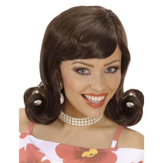 Peluca Años 50 color castaña Peluca Años 50 color castaña