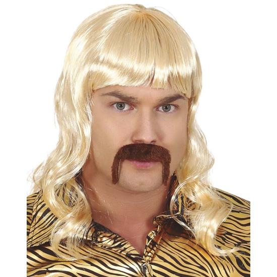 Peluca Años 70 Rubia con Bigo  Tyger King, Peluca Años 70 Rubia con Bigo  Tyger King,
