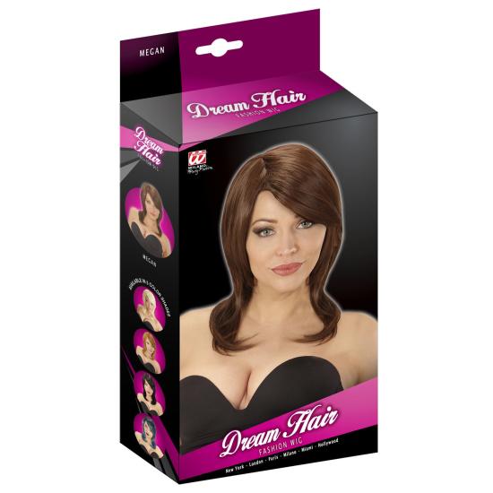 Peluca Castaña  de Media Melena con Flequillo Premium Peluca Castaña  de Media Melena con Flequillo Premium