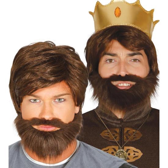 Peluca Castaña con Barba Personajes. Peluca Castaña con Barba Personajes.