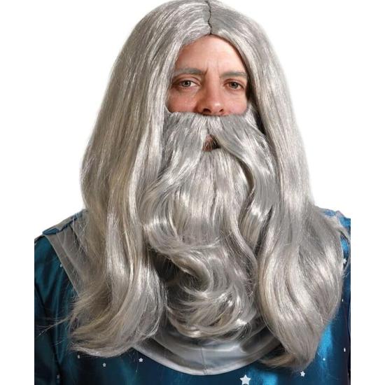 Peluca con Barba Mago Gris Peluca con Barba Mago Gris