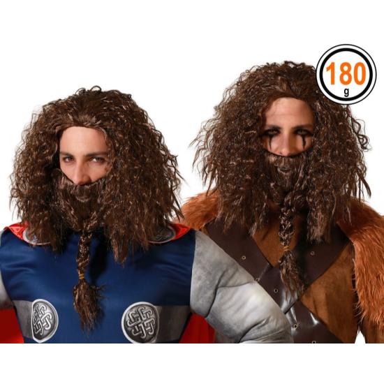 Peluca con barba Vikingo Castaño Peluca con barba Vikingo Castaño