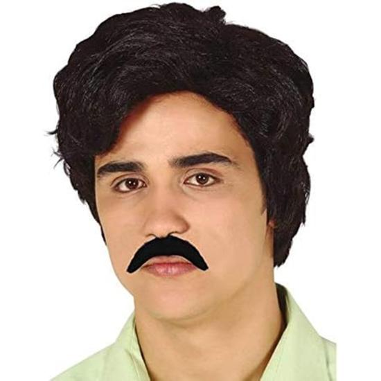 Peluca con Bigote Estilo “Narcotraficante” – Inspiración Años 80 Peluca con Bigote Estilo “Narcotraficante” – Inspiración Años 80