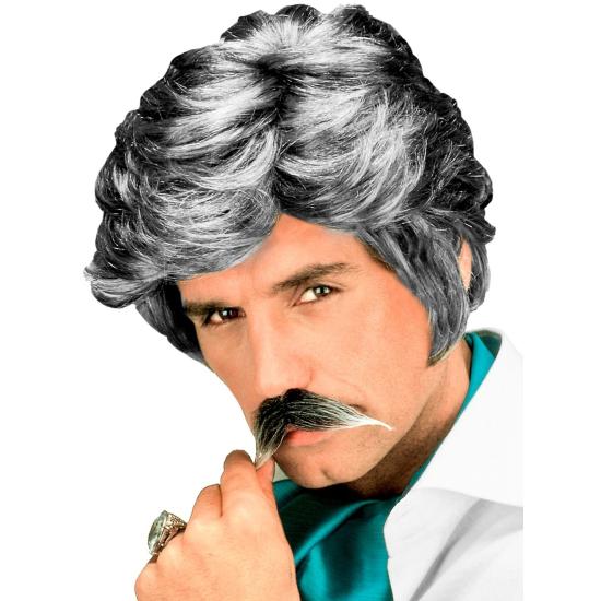 Peluca de Casanova Gris con Bigote Peluca de Casanova Gris con Bigote