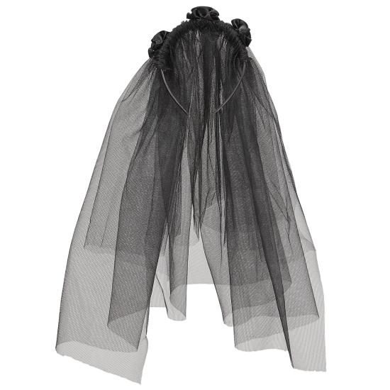 Diadema Velo Viuda Negra – Tocado con Rosas Negras para Halloween y Carnaval Diadema Velo Viuda Negra – Tocado con Rosas Negras para Halloween y Carnaval