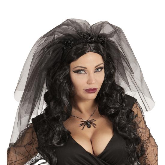 Diadema Velo Viuda Negra – Tocado con Rosas Negras para Halloween y Carnaval Diadema Velo Viuda Negra – Tocado con Rosas Negras para Halloween y Carnaval