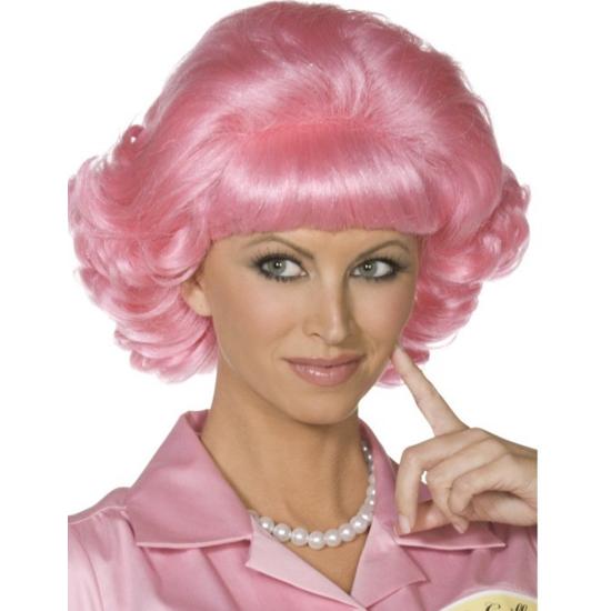 Peluca de Frenchy de Grease Rosa Peluca de Frenchy de Grease Rosa