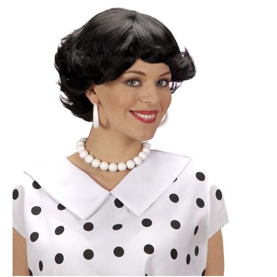 Peluca Años 50 Morena Corta mujer Peluca Años 50 Morena Corta mujer