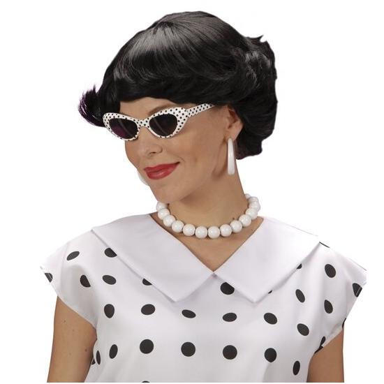 Peluca Años 50 Morena Corta mujer Peluca Años 50 Morena Corta mujer