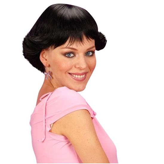 Peluca Años 50 Morena Corta mujer Peluca Años 50 Morena Corta mujer
