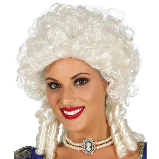 Peluca de marquesa barroca blanca para mujer ^ Peluca de marquesa barroca blanca para mujer ^