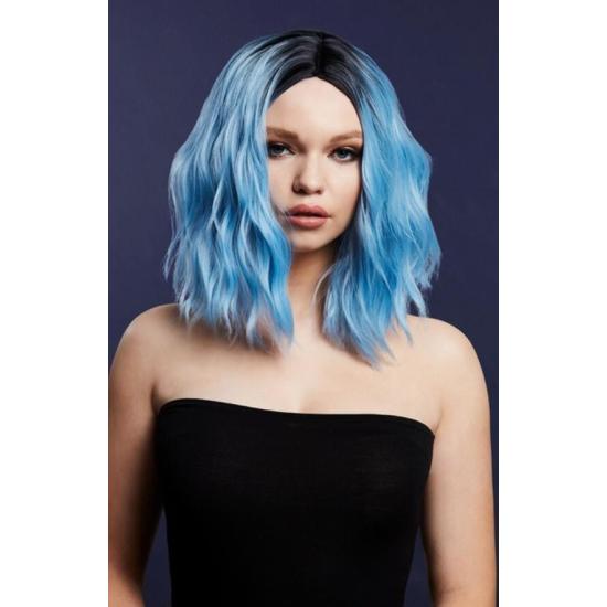 Peluca Fever Cara, mezcla de dos tonos, Azul claro Peluca Fever Cara, mezcla de dos tonos, Azul claro