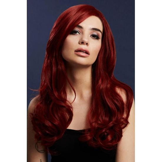 Peluca Fever Khloe, mezcla auténtica, Rojo rubí Peluca Fever Khloe, mezcla auténtica, Rojo rubí