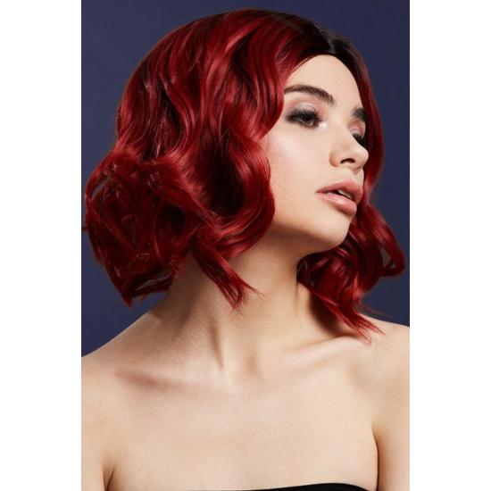 Peluca Fever Kourtney, mezcla de dos tonos, Rojo rubí Peluca Fever Kourtney, mezcla de dos tonos, Rojo rubí