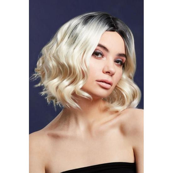 Peluca Fever Kourtney, mezcla de dos tonos, Rubio Peluca Fever Kourtney, mezcla de dos tonos, Rubio