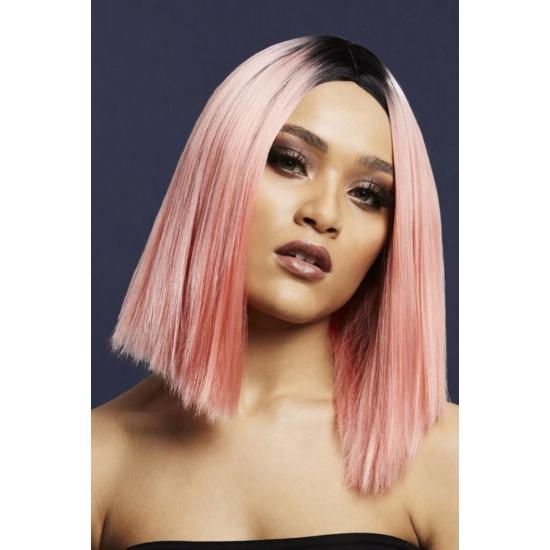 Peluca Fever Kylie, mezcla de dos tonos, Rosa coral Peluca Fever Kylie, mezcla de dos tonos, Rosa coral