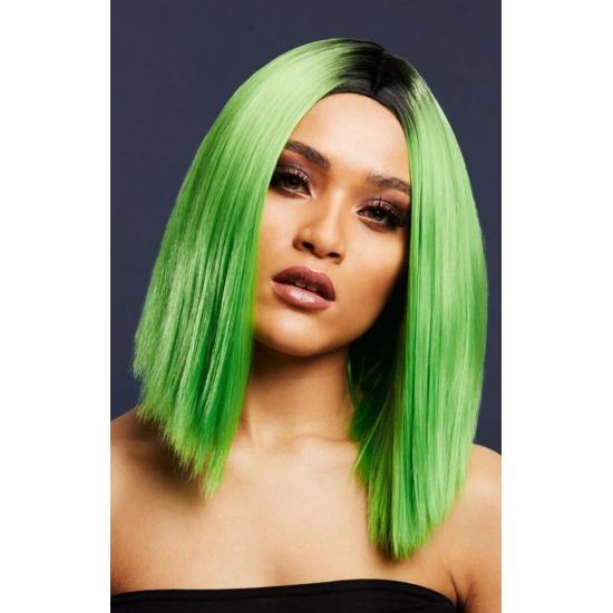 Peluca Fever Kylie, mezcla de dos tonos, Verde lima Peluca Fever Kylie, mezcla de dos tonos, Verde lima