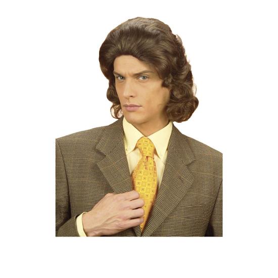 Peluca hombre años 70 castaña ^ Peluca hombre años 70 castaña ^