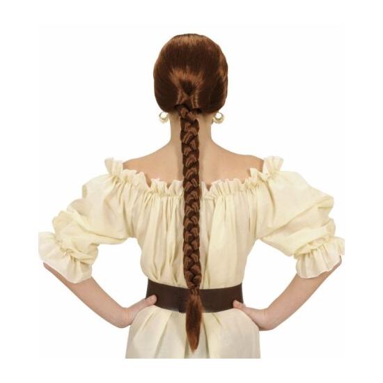 Peluca Medieval Coleta color Castaña Peluca Medieval Coleta color Castaña