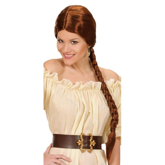 Peluca Medieval Coleta color Castaña Peluca Medieval Coleta color Castaña