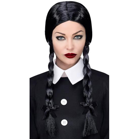 Peluca Miércoles Addams negra Peluca Miércoles Addams negra