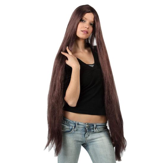 Peluca Castaña extralarga. Peluca Castaña extralarga.