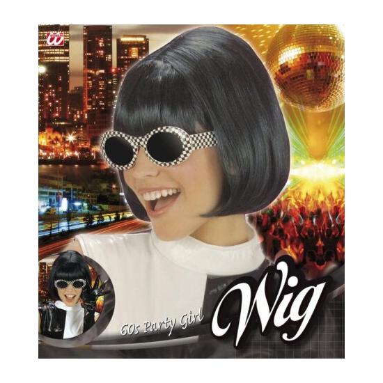 Peluca mujer años 70 color negra Peluca mujer años 70 color negra