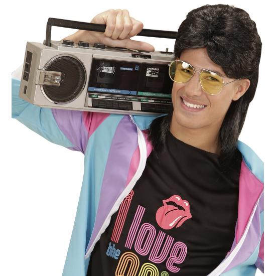 Peluca Mullet Años 80 con Gafas de sol Peluca Mullet Años 80 con Gafas de sol