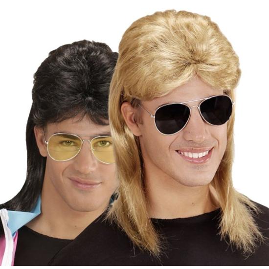 Peluca Mullet Años 80 con Gafas de sol Peluca Mullet Años 80 con Gafas de sol