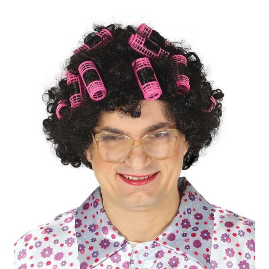 Peluca Negra Rizos Maruja con Rulos Peluca Negra Rizos Maruja con Rulos