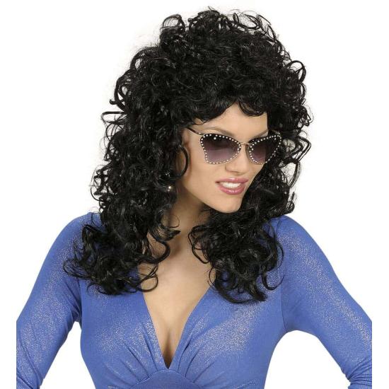 Peluca para disfraz Atractiva Negra. Peluca para disfraz Atractiva Negra.
