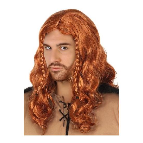 Peluca pelirroja Vikingo con Trenzas Peluca pelirroja Vikingo con Trenzas