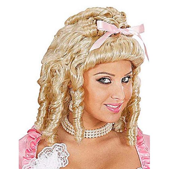 Peluca Princesa Corte con Lazo rosa. Peluca Princesa Corte con Lazo rosa.