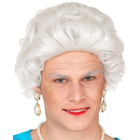 Peluca Reina Madre Inglaterra Peluca Reina Madre Inglaterra