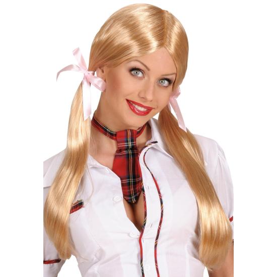 Peluca Rubia Colegiala coletas Peluca Rubia Colegiala coletas