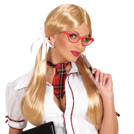 Peluca Rubia Colegiala coletas Peluca Rubia Colegiala coletas