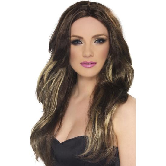 Peluca tentadora marrón y rubia Peluca tentadora marrón y rubia