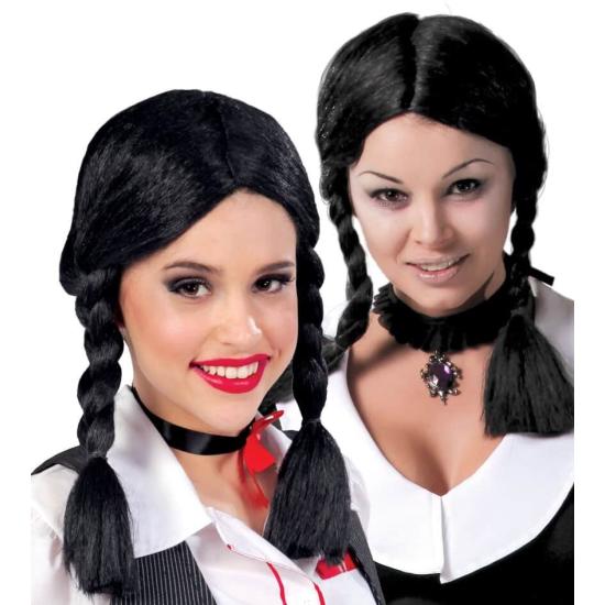 Peluca Trenzas Negras Colegiala . Peluca Trenzas Negras Colegiala .