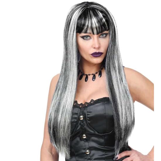 Peluca de Vampira Negra y Blanca Peluca de Vampira Negra y Blanca